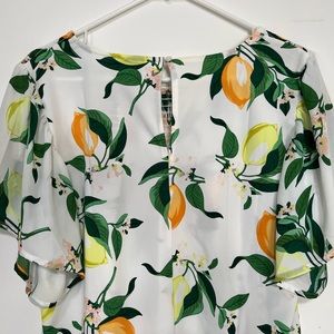 Brand: Ann Taylor, dress shirt, lemon pattern